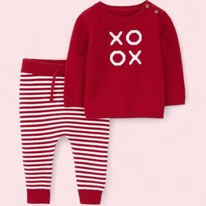 Carter's Baby 2pc Valentine's Day XOXO Sweatshirt and Jogger Pants Set - Red 3M